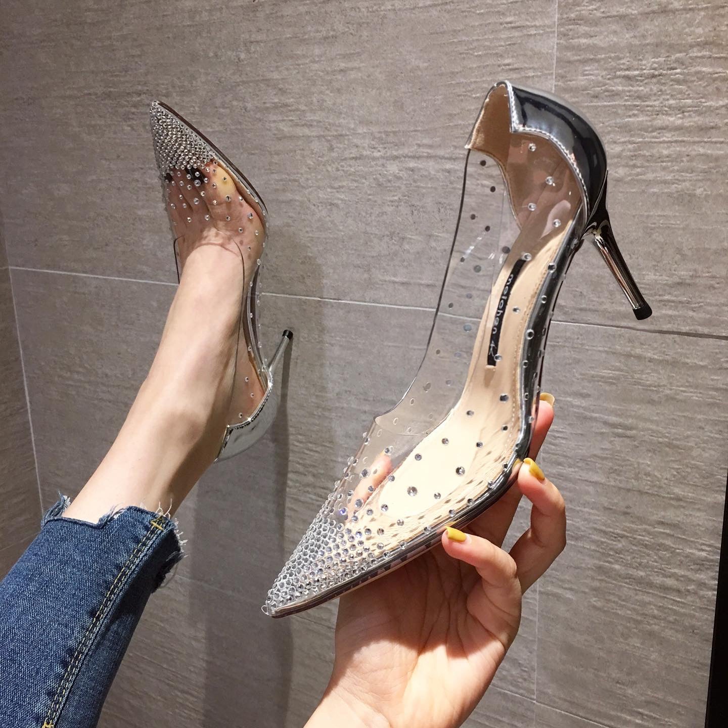 Bridesmaid Transparent Pointed Stiletto