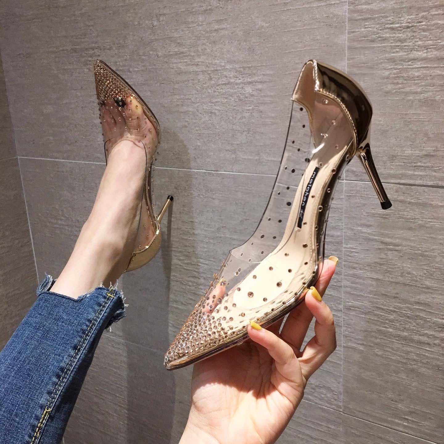 Bridesmaid Transparent Pointed Stiletto